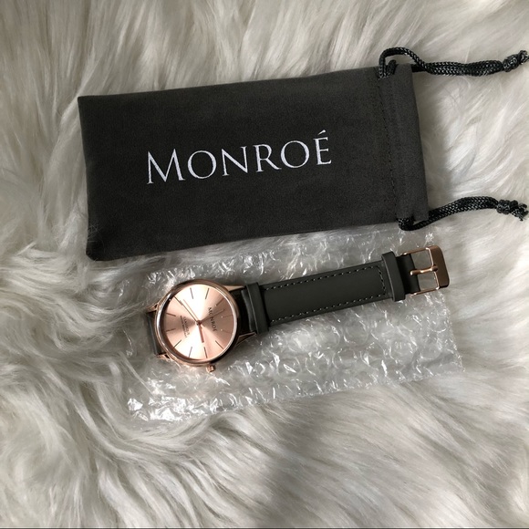 Monroe Rose Gold and Genuine Leather Watch - Picture 2 of 4